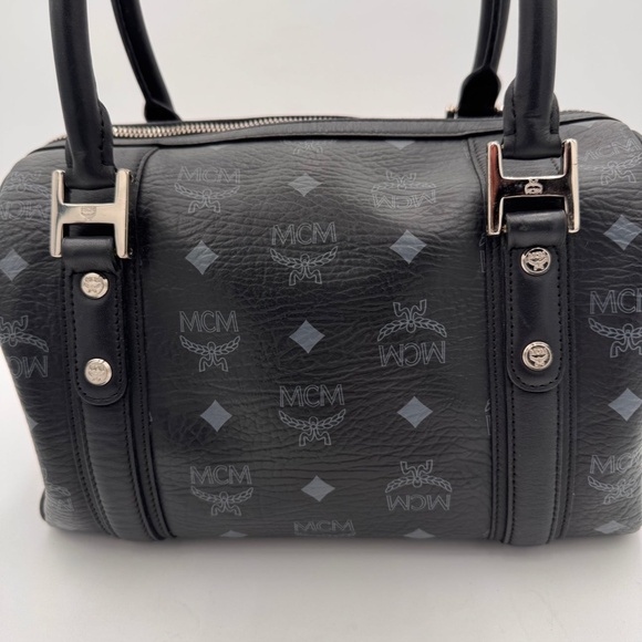 MCM Visetos Small Boston Bag Black - Picture 4 of 9